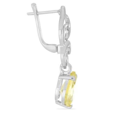 BUY 925 SILVER NATURAL LEMON TOPAZ GEMSTONE CLASSIC EARRINGS